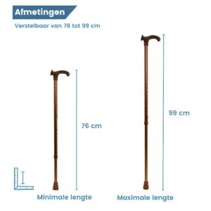 Bastone da passeggio ergonomico con impugnatura Relax-Grip color bronzo per destrimani – dimensioni