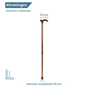 Bastone da passeggio ergonomico con impugnatura Relax-Grip, color bronzo, per destrimani, diametro