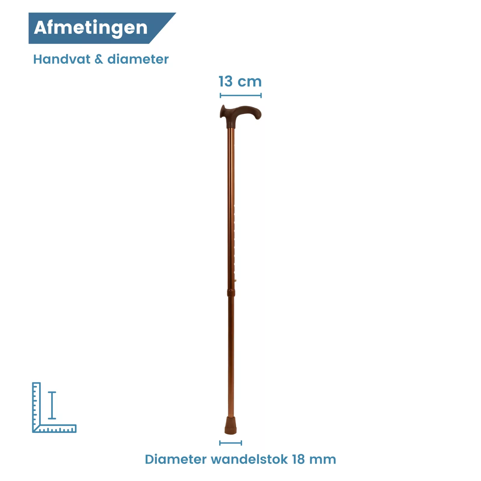 Bastone da passeggio ergonomico con impugnatura Relax-Grip, color bronzo, per destrimani, diametro