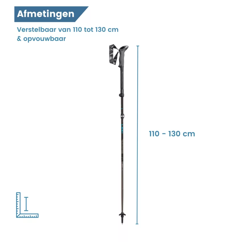 Dimensioni del bastoncino da trekking pieghevole