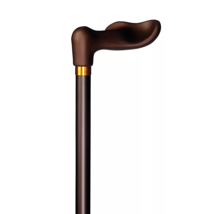 Bastone da passeggio anatomico, regolabile a destra, color bronzo