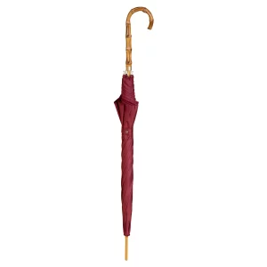 Ombrello con manico in bambù, lunghezza 90 cm, rosso bordeaux