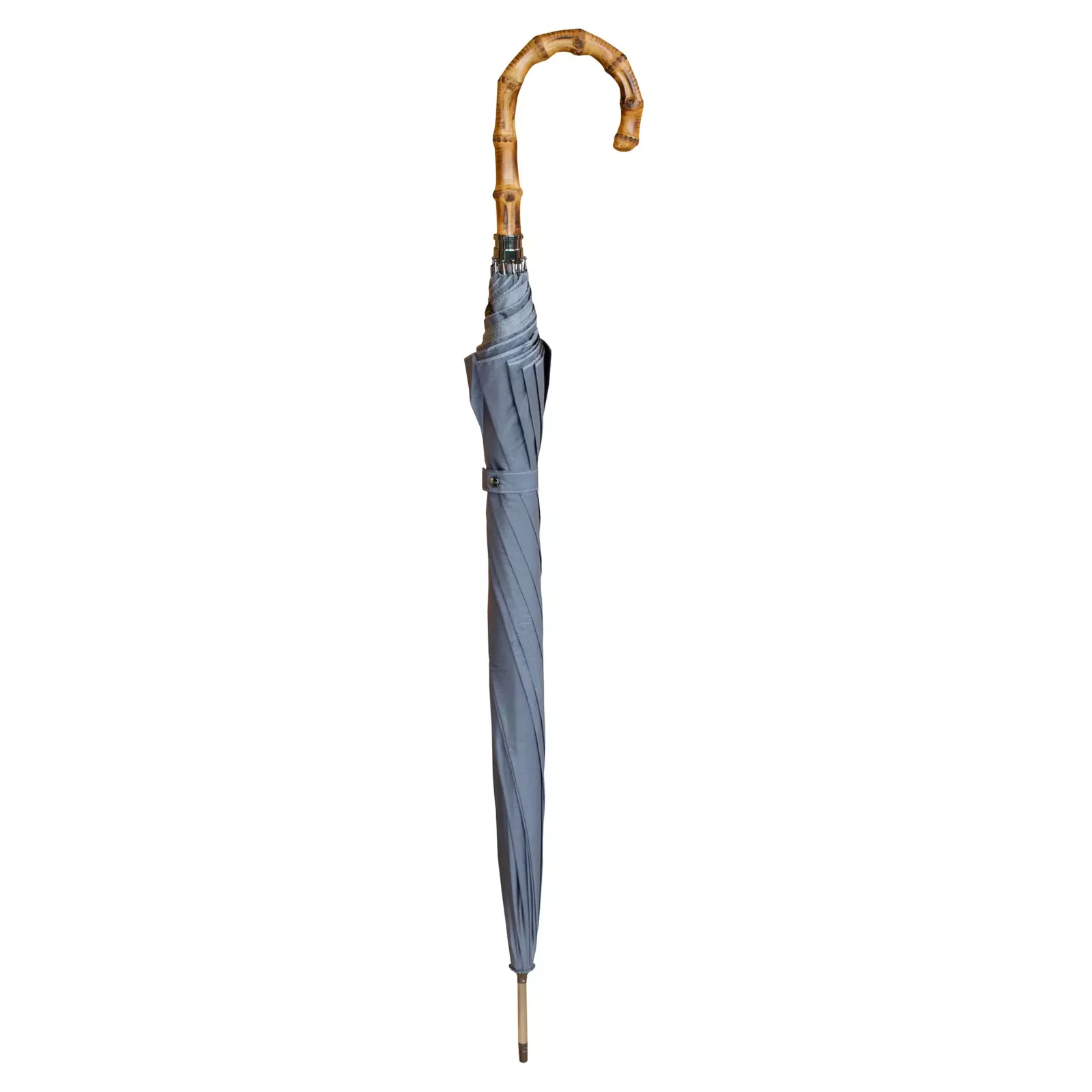 Ombrello con manico in bambù, lunghezza 92 cm, colore grigio