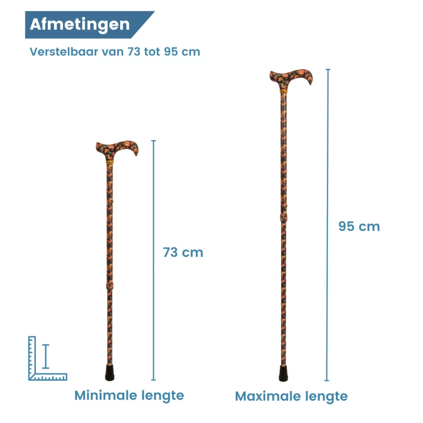 Bastone regolabile Boswezens dimensioni