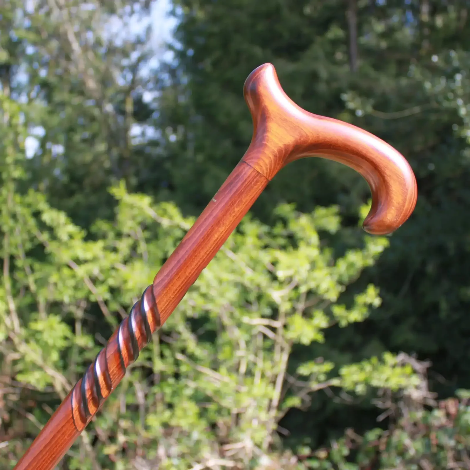 Bastone da passeggio a spirale in legno di faggio
