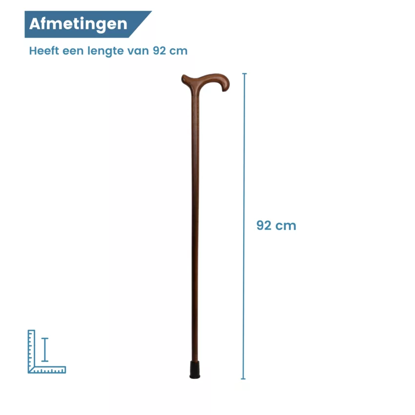 Bastone da passeggio in legno di faggio, dimensioni: 92 cm di lunghezza