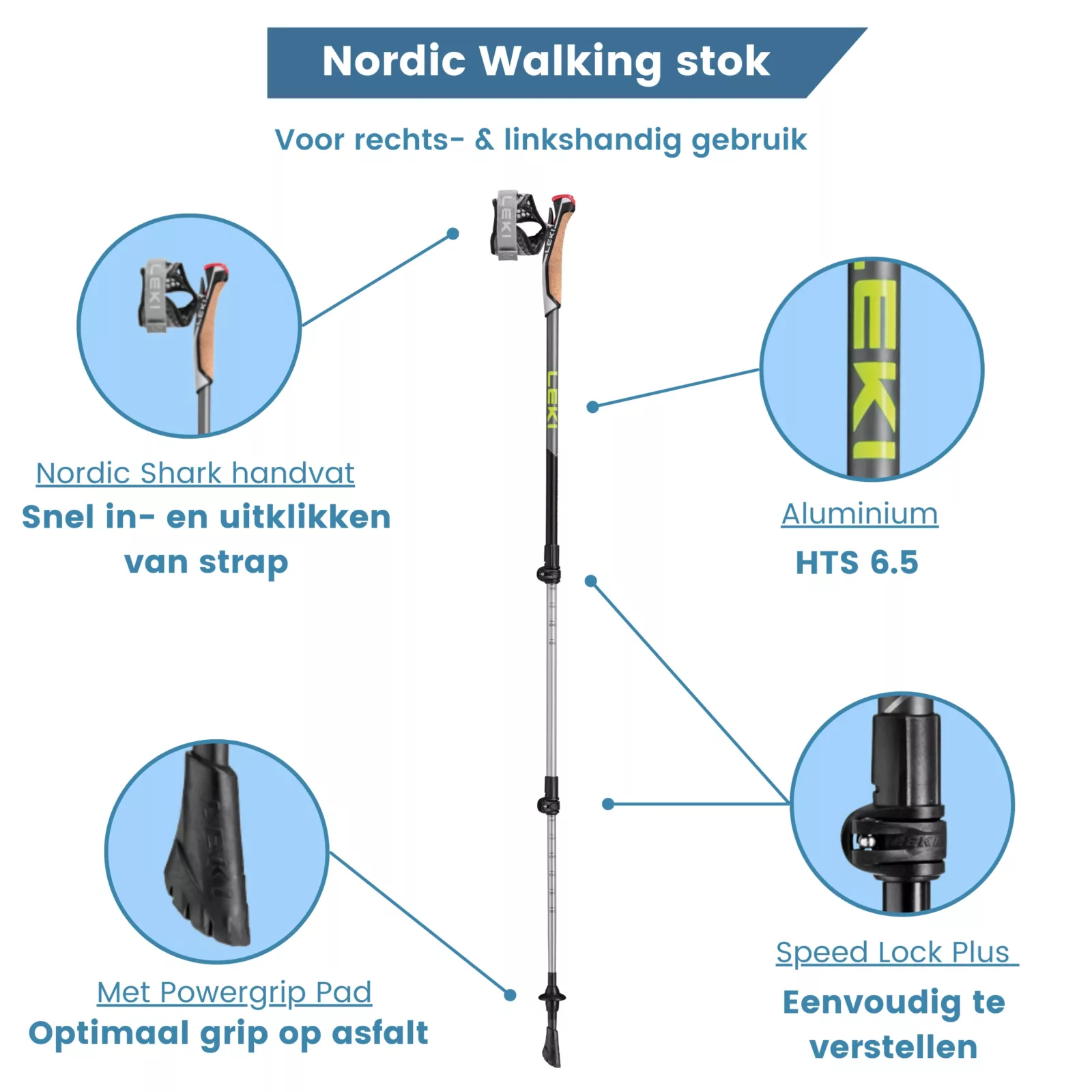 Bastoncino da Nordic Walking Traveller in alluminio regolabile