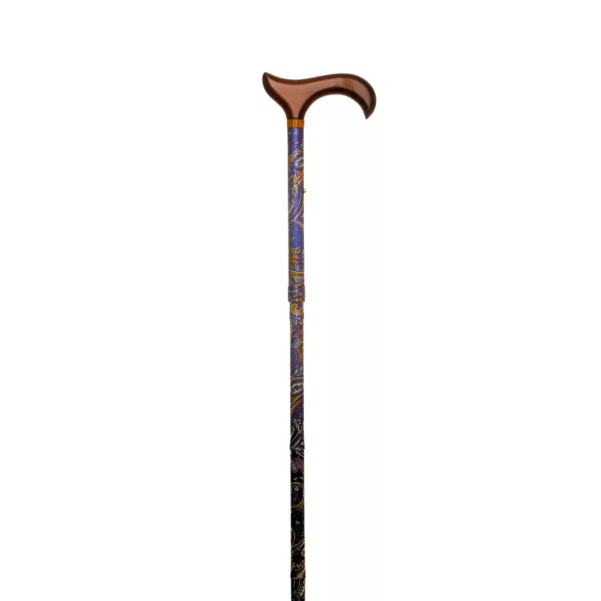 garcia 1880 Bastone da passeggio pieghevole con stampa blu cashmere, lunghezza