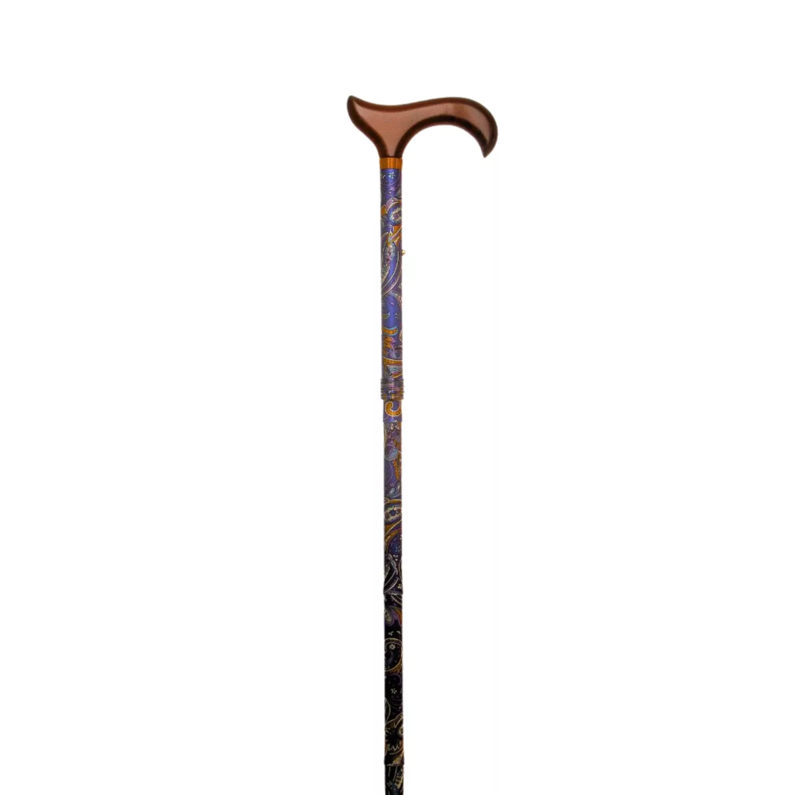 garcia 1880 Bastone da passeggio pieghevole con stampa blu cashmere, lunghezza