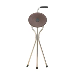 Bastone da passeggio Garcia con sedile a tre gambe Trio Maxi marrone