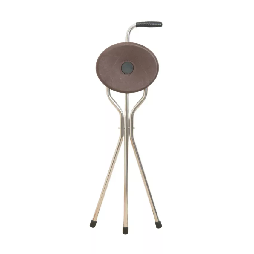 Bastone da passeggio Garcia con sedile a tre gambe Trio Maxi marrone