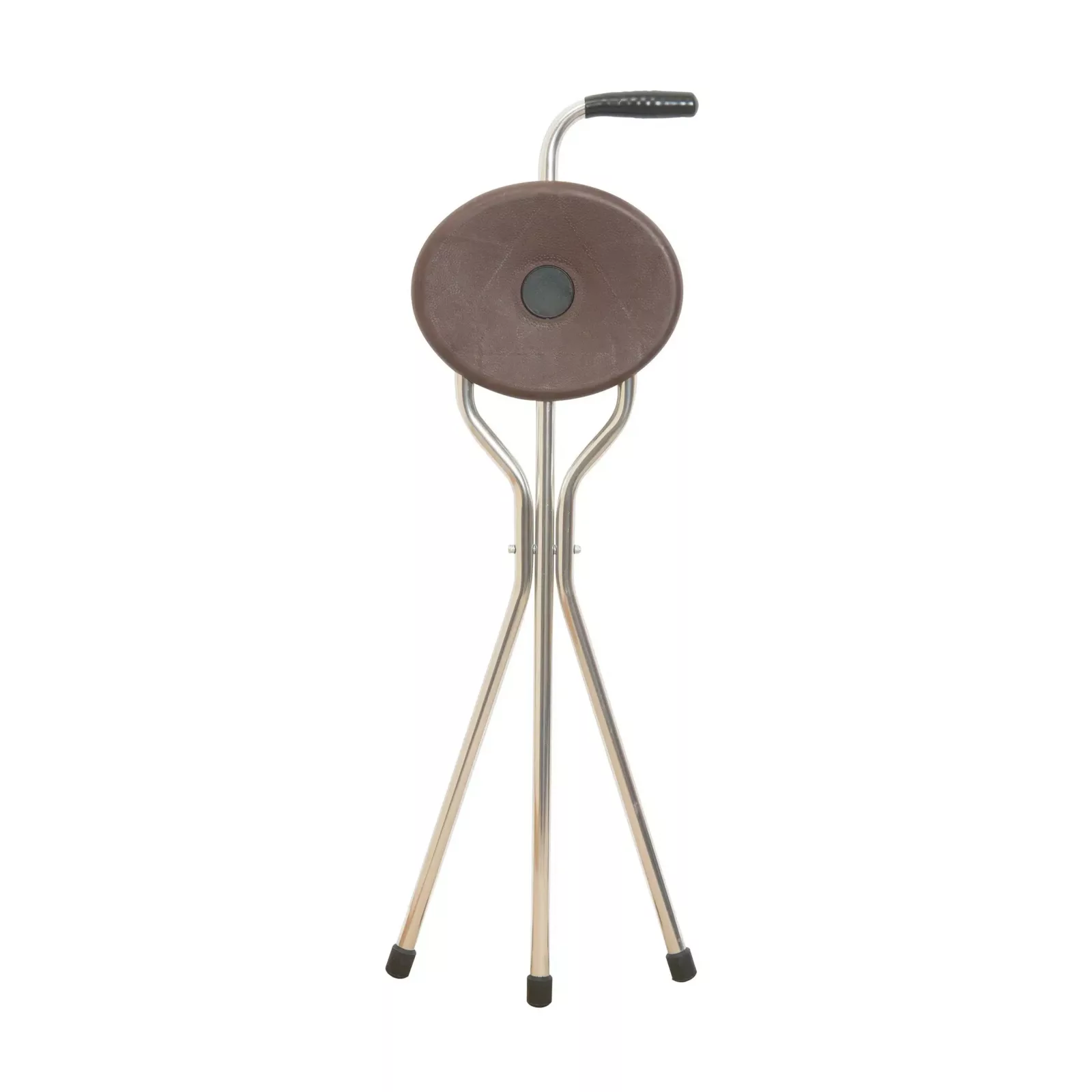 Bastone da passeggio Garcia con sedile a tre gambe Trio Maxi marrone
