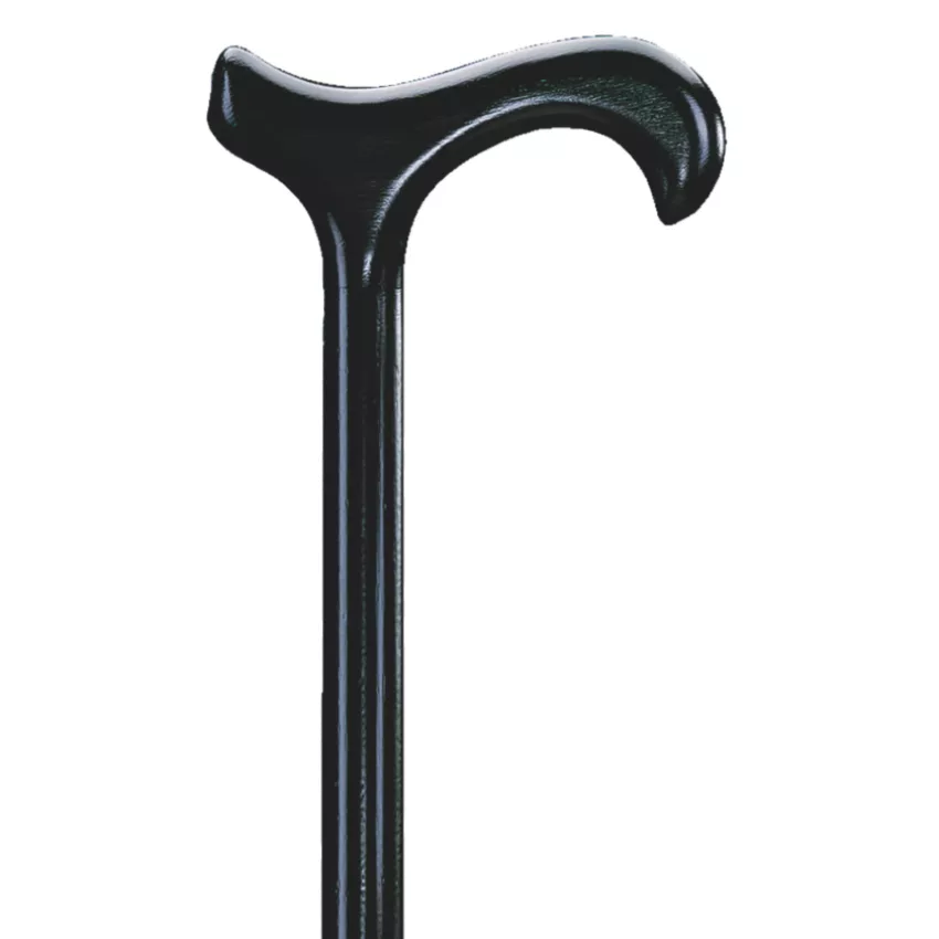 Bastone da passeggio in legno di faggio per donna, 16 mm, nero