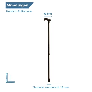 Bastone da passeggio nero ergonomico