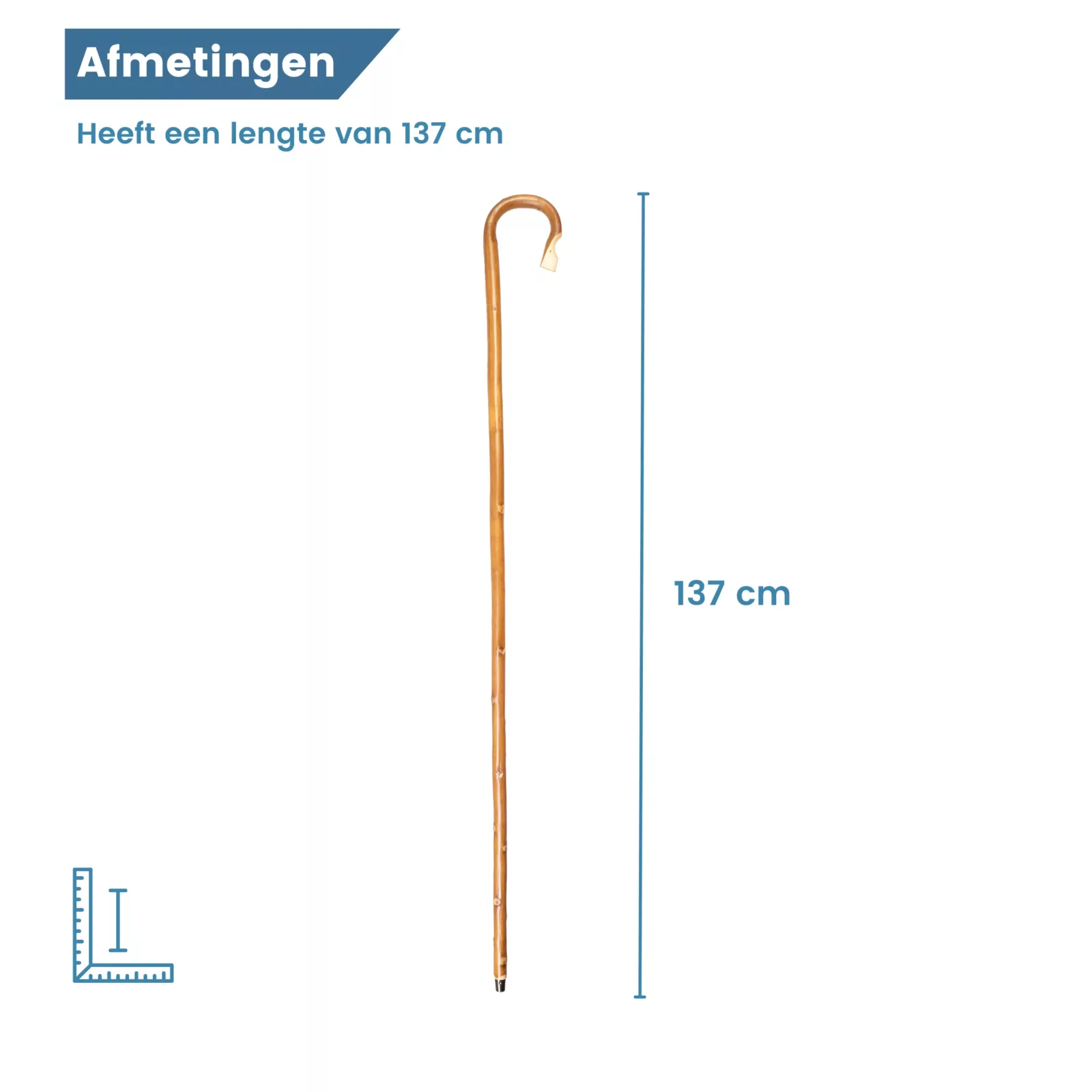 gastrock Bastone da pastore in legno di castagno, 137 cm, dimensioni