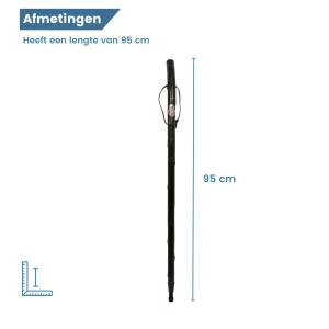 Bastone da caccia in legno di castagno, colore verde oliva, lunghezza 95 cm