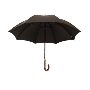 Ombrello con manico in legno di acacia, diametro 108 cm, nero