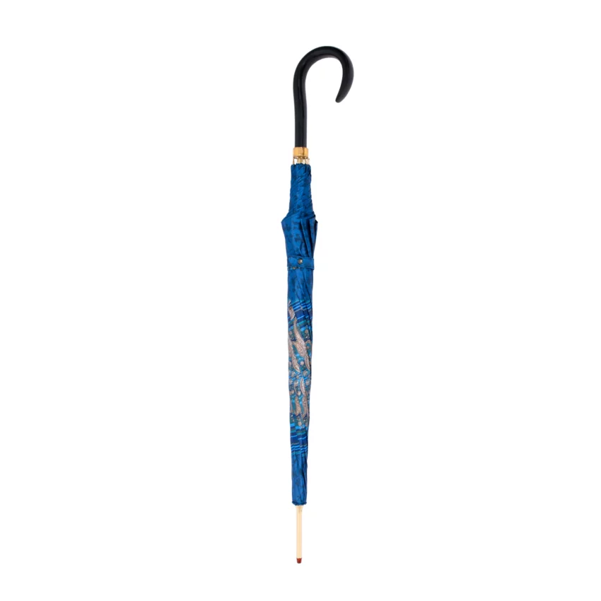 Ombrello in raso italiano blu