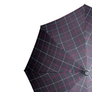 Ombrello a Bastone da passeggio Stepbrella a quadri in nero