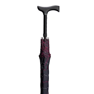 Ombrello a Bastone Stepbrella nero a rombi