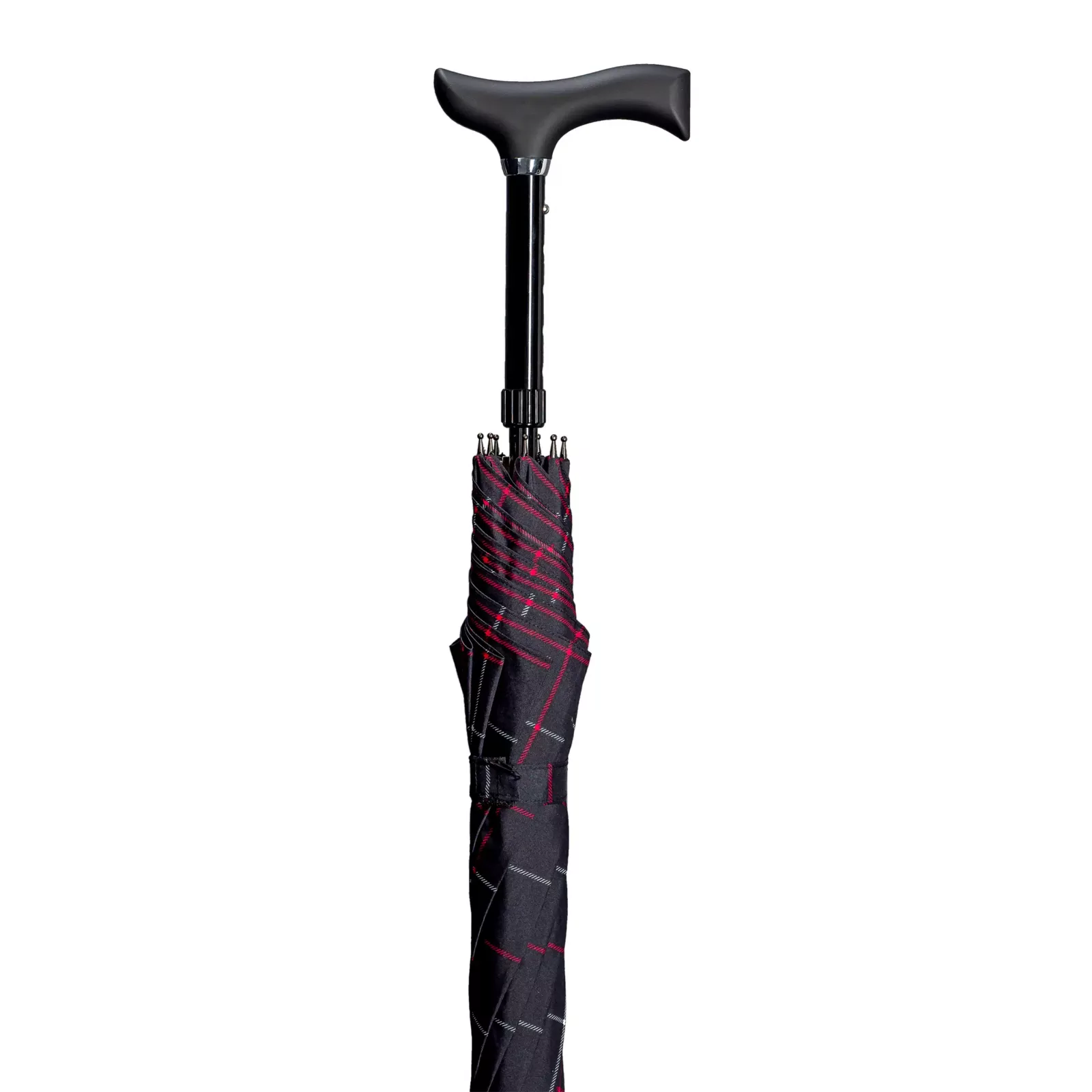 Ombrello a Bastone Stepbrella nero a rombi
