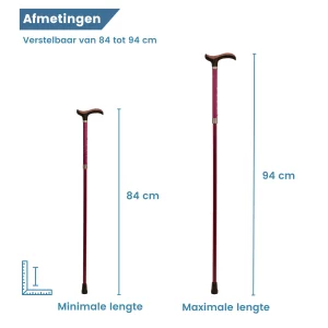 Dimensioni del bastone da passeggio telescopico