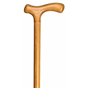 Bastone da passeggio in legno di faggio marrone chiaro con impugnatura Fritz