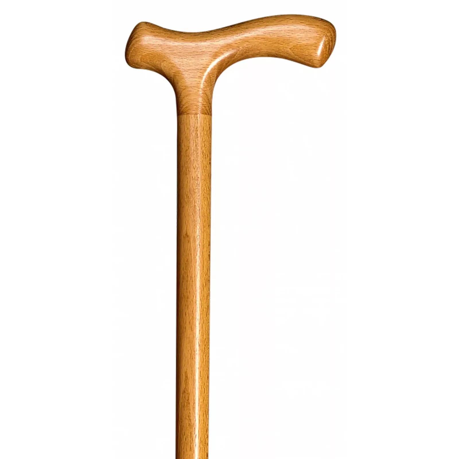 Bastone da passeggio in legno di faggio marrone chiaro con impugnatura Fritz