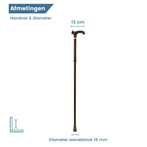 Bastone da passeggio anatomico per destrimani, impugnatura e diametro pieghevole