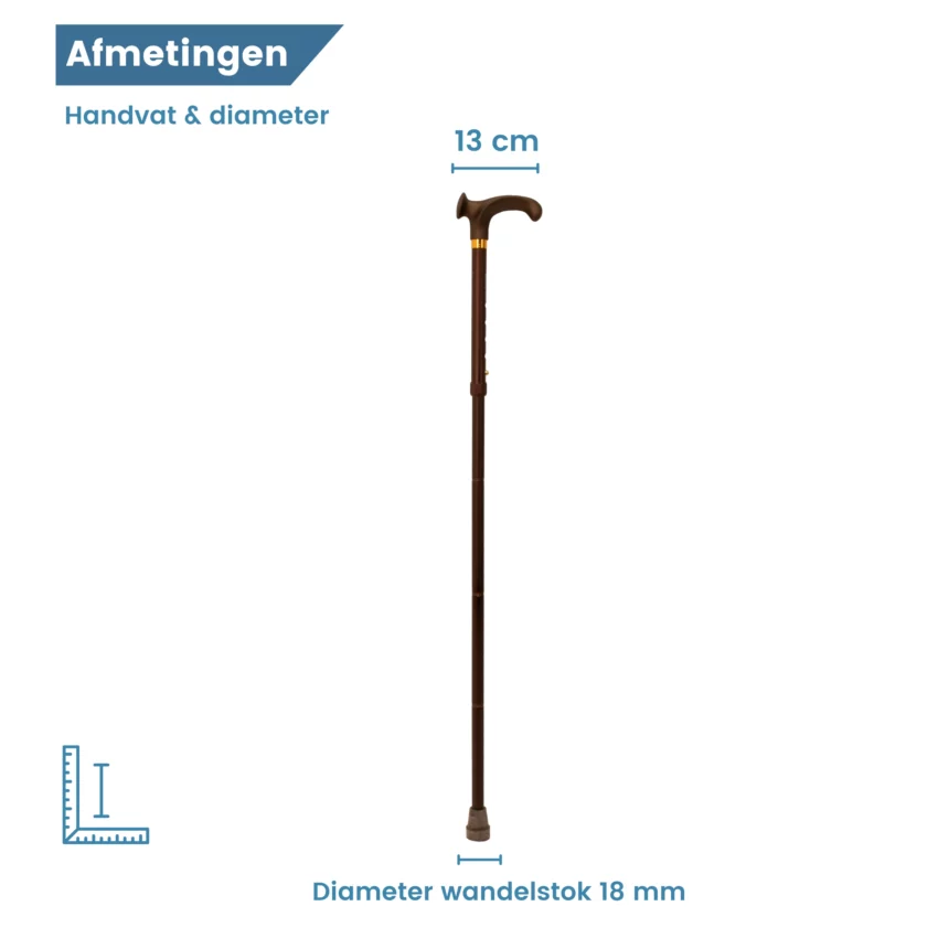 Bastone da passeggio anatomico per destrimani, impugnatura e diametro pieghevole