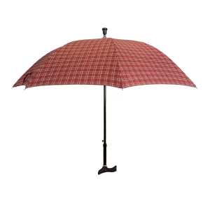 Ombrello Bastone da passeggio rosso a rombi completo