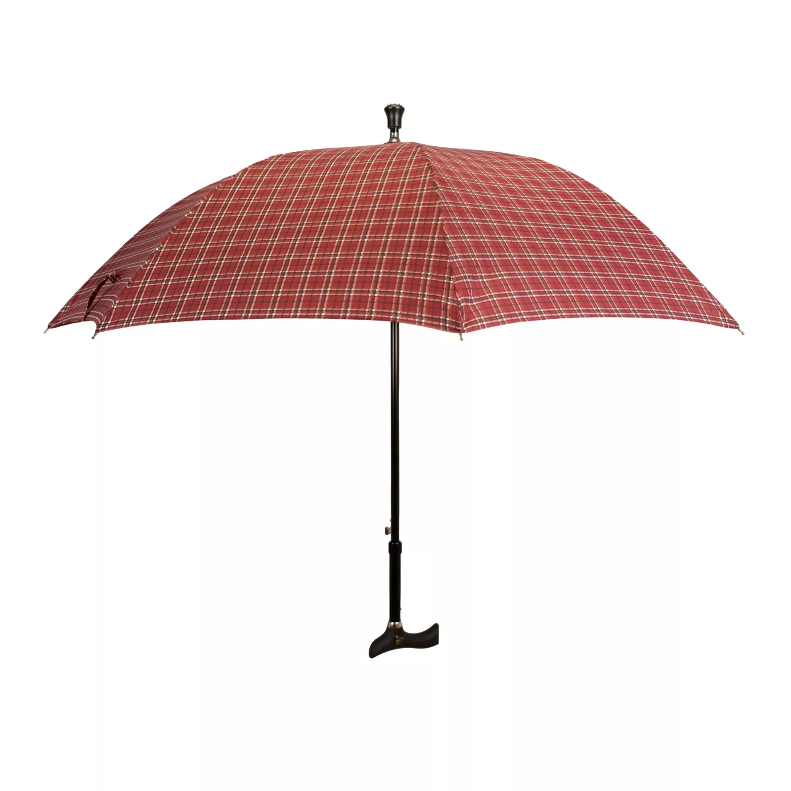 Ombrello Bastone da passeggio rosso a rombi completo