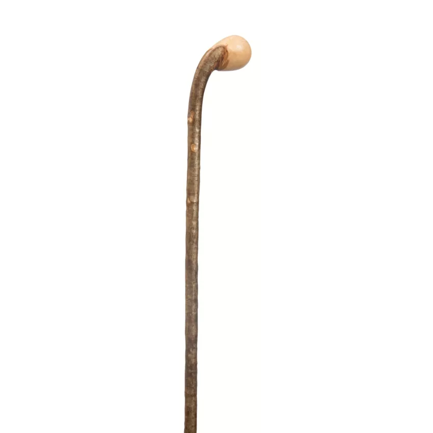 Bastone da caccia in legno di nocciolo con pomello, 92 cm