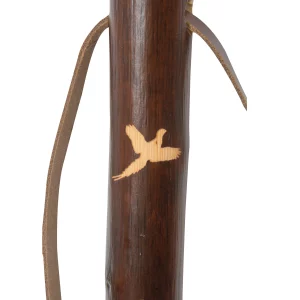 Bastone da caccia in legno di castagno con logo del fagiano