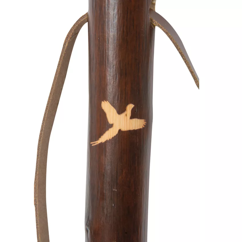 Bastone da caccia in legno di castagno con logo del fagiano