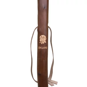 Bastone da caccia in legno di castagno con rosa e logo inglese