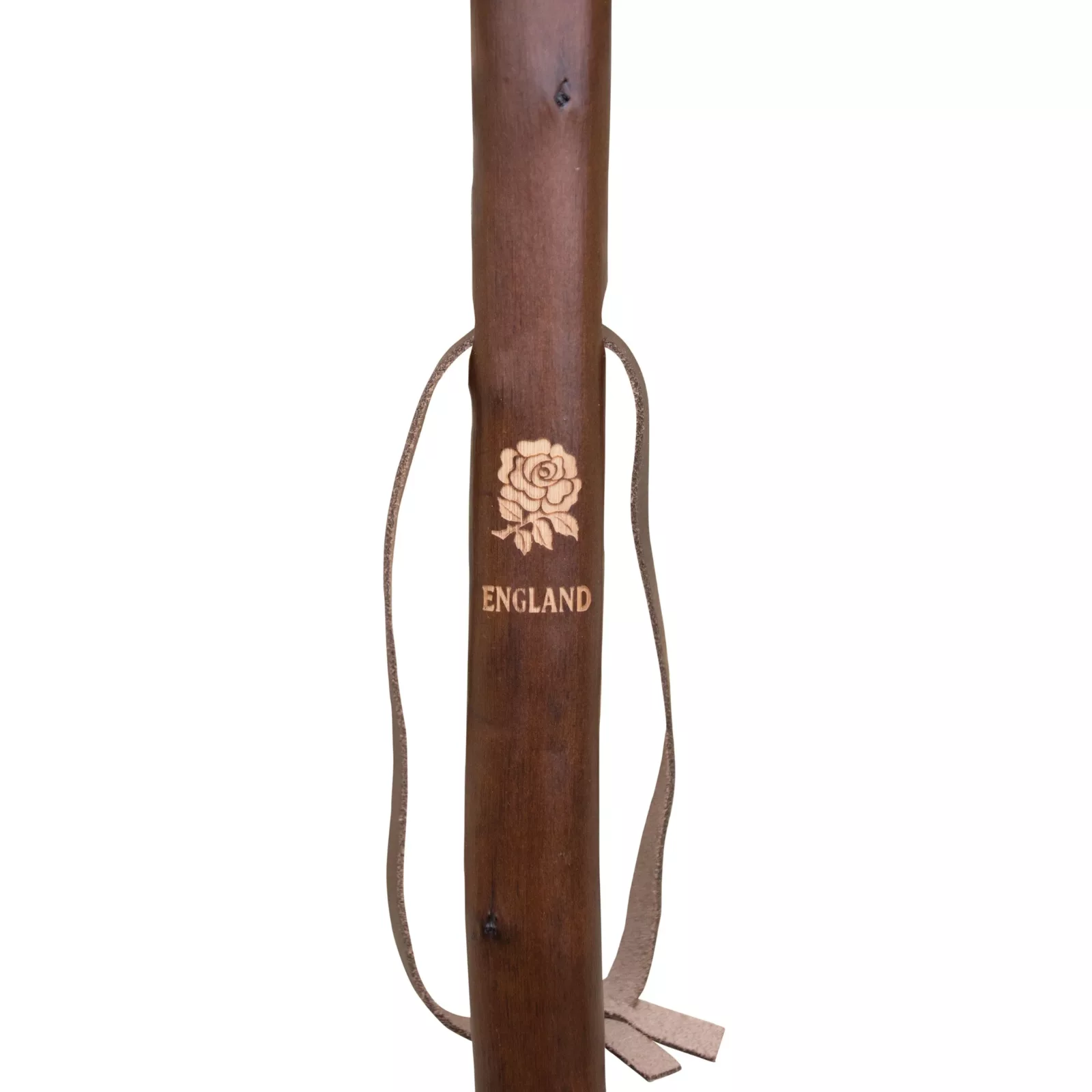 Bastone da caccia in legno di castagno con rosa e logo inglese