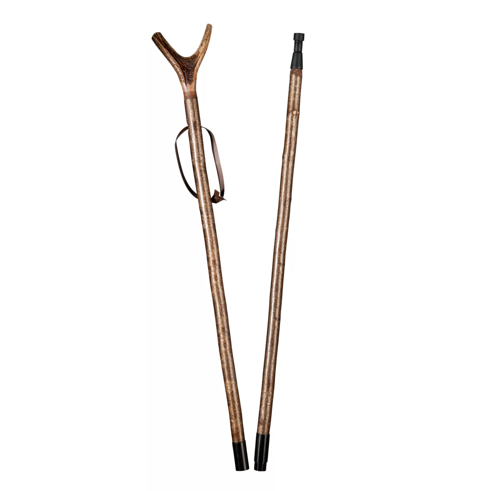Bastone da caccia con corna di cervo, in due parti, 160 cm