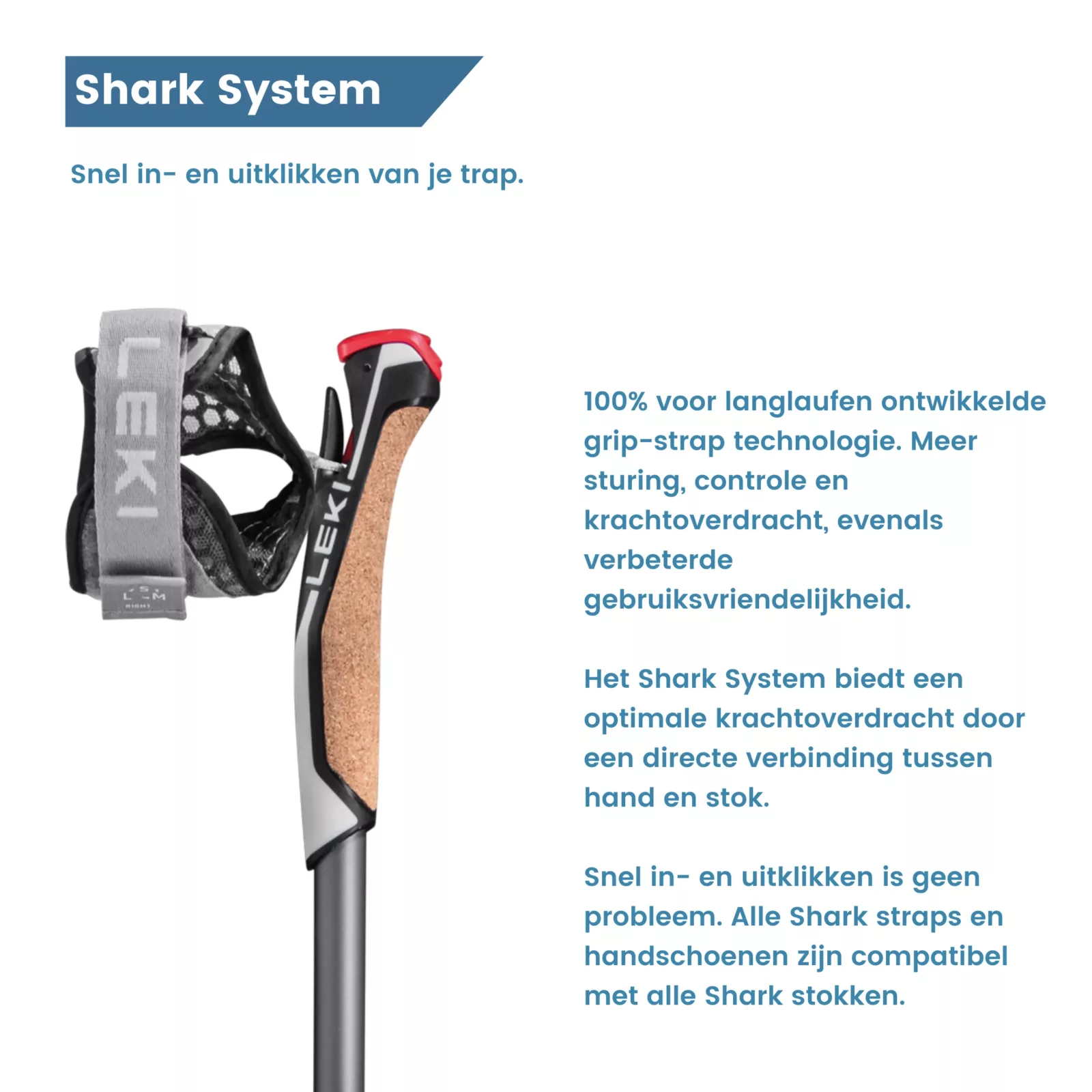 Bastoncino da Nordic Walking Shark System in alluminio Traveller