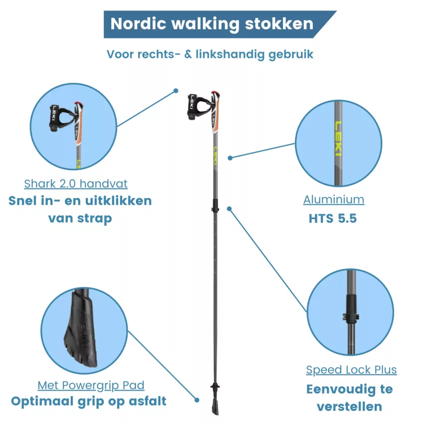 Bastoncini da Nordic Walking Spin Shark SL argento con grigio