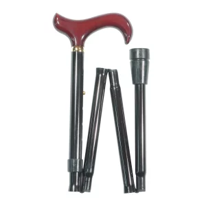 Bastone da passeggio pieghevole rosso bordeaux