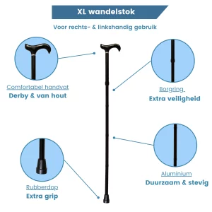 Bastone da passeggio pieghevole XL nero usp