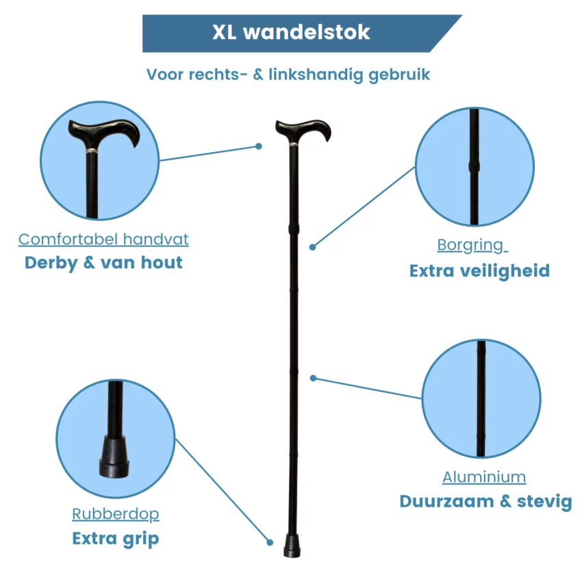 Bastone da passeggio pieghevole XL nero usp