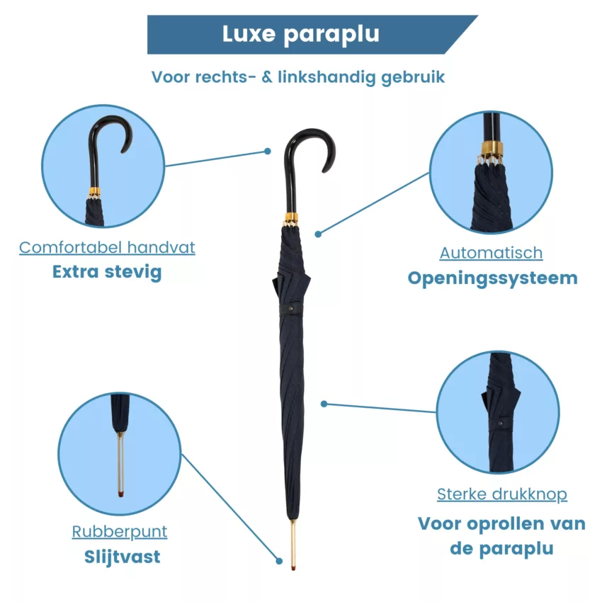 Ombrello in raso italiano blu scuro – caratteristiche
