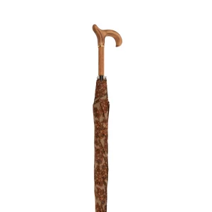 Ombrello a Bastone da passeggio in raso italiano beige