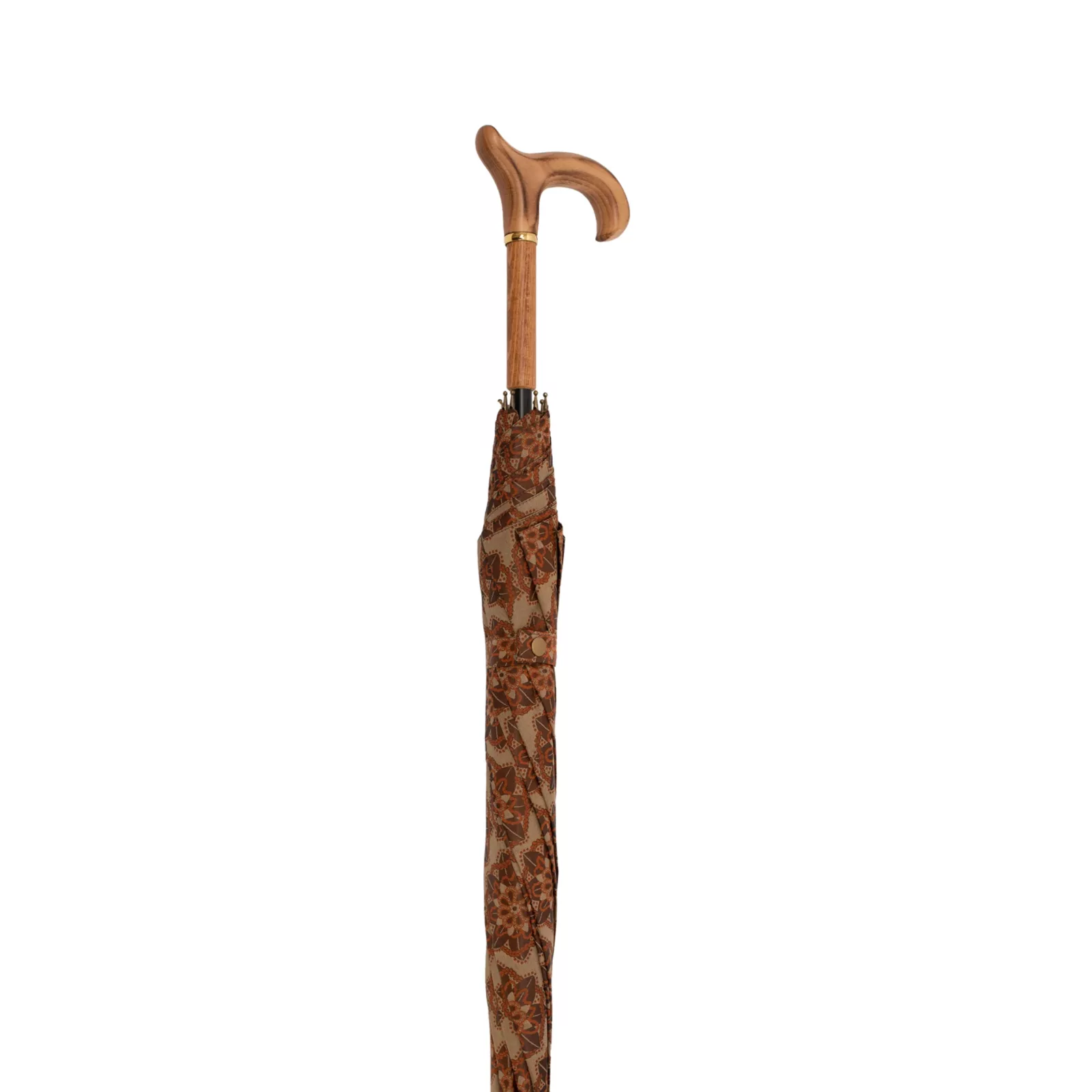 Ombrello a Bastone da passeggio in raso italiano beige