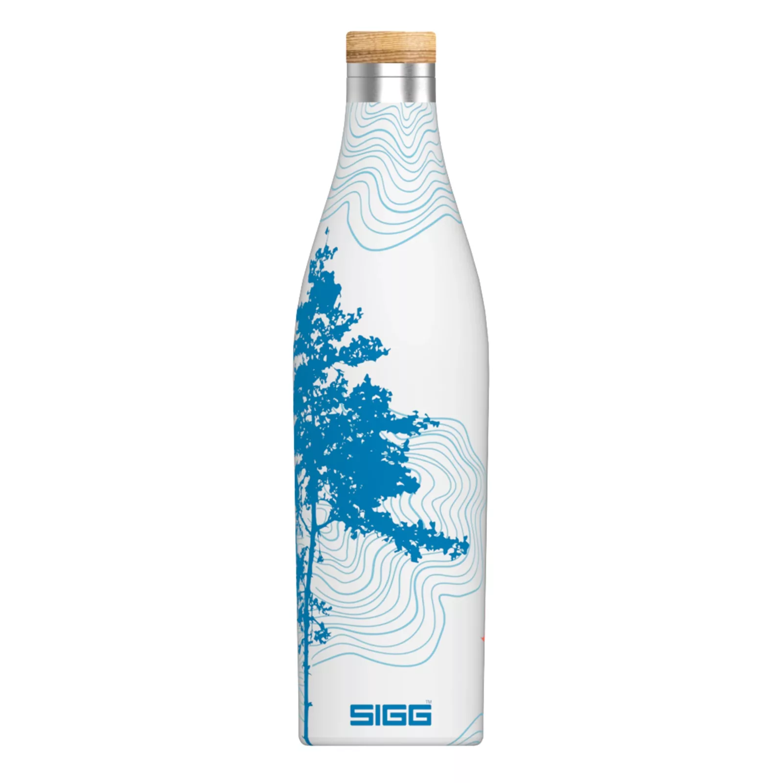 sigg Bottiglia termica da mezzo litro, bianca con motivo di albero