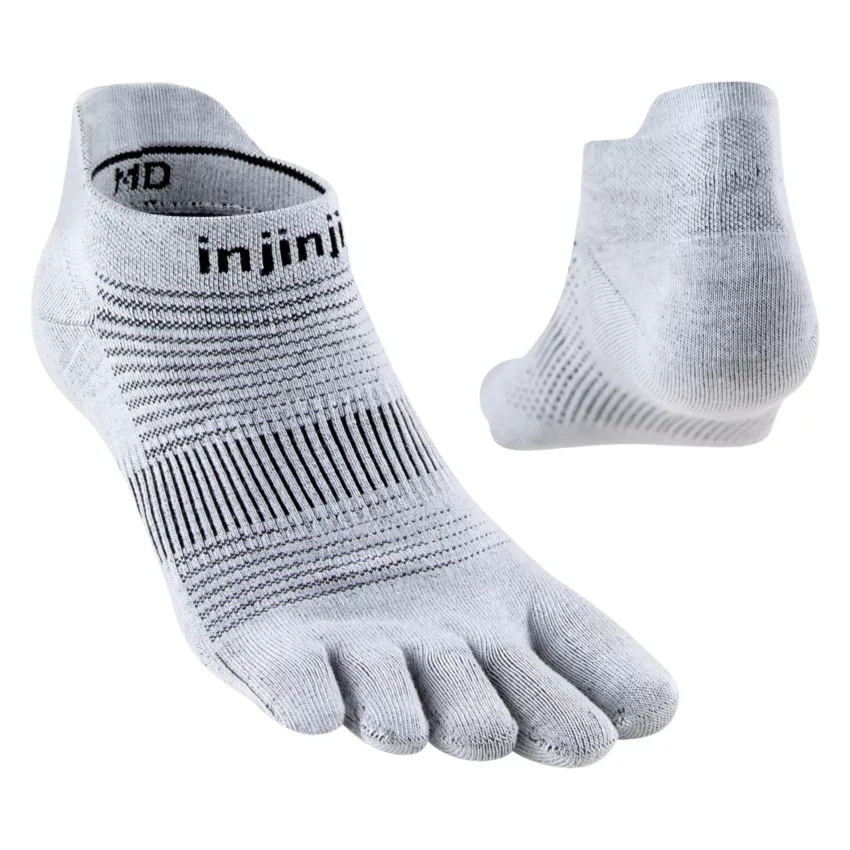 Calzini a cinque dita dal 37 al 40, leggeri, invisibili, in Coolmax, grigi, retro