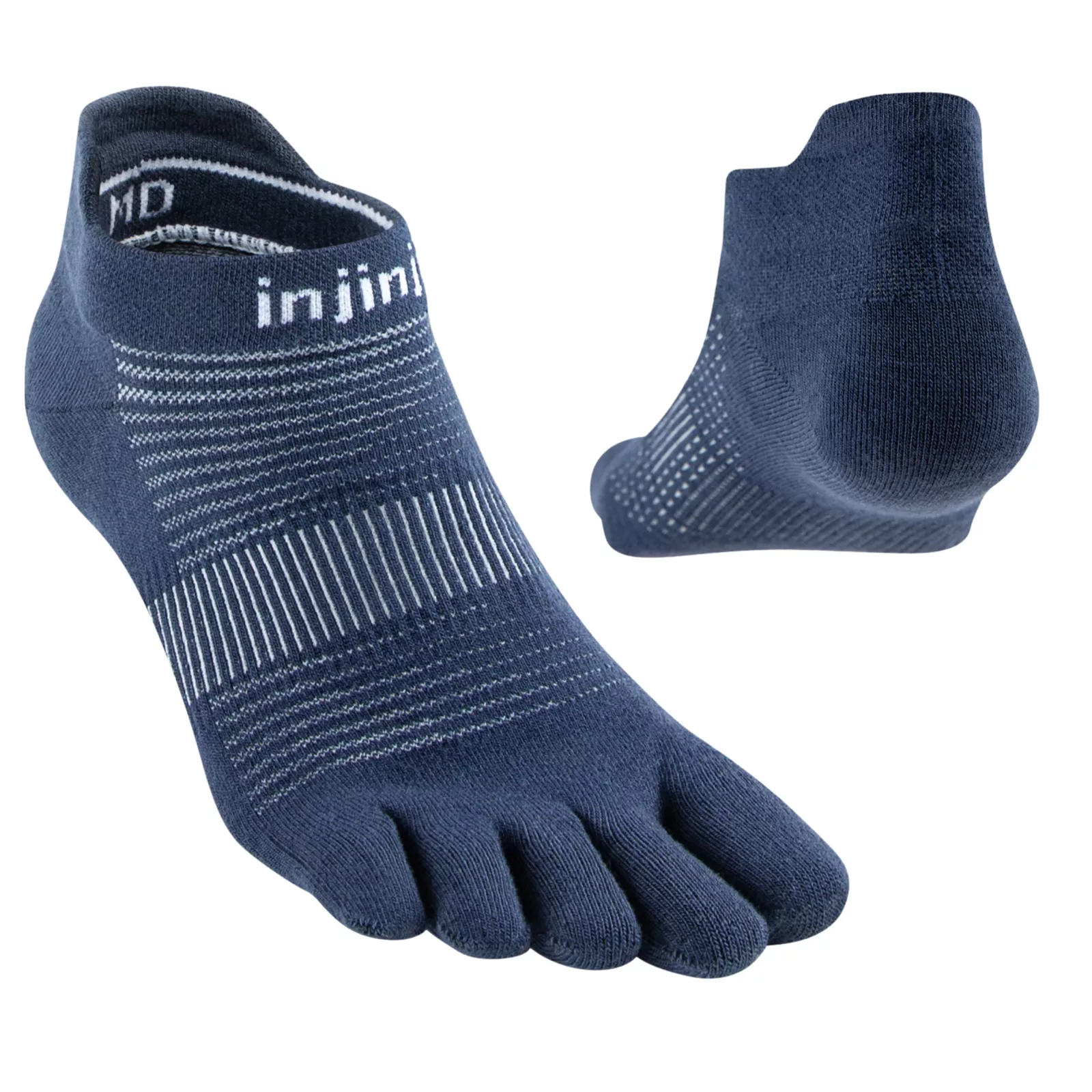 Calzini a cinque dita dal 40,5 al 44, run, leggeri, invisibili, Coolmax, blu, retro