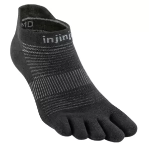 Calzini a cinque dita dalla taglia 40,5 alla 44, modello run, leggeri, invisibili, in Coolmax, neri